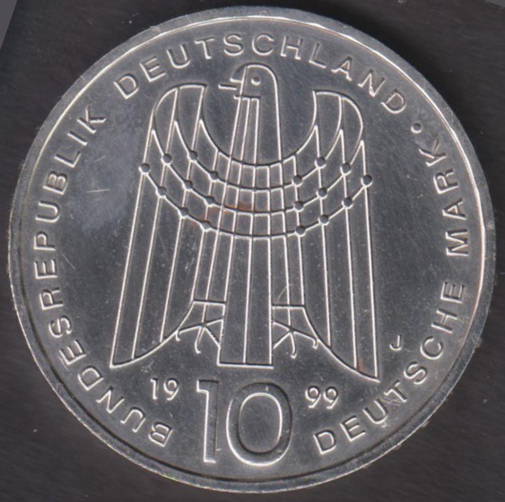 10 DM Münze Gedenkmünze 1999 Motiv „50 Jahre SOS-Kinderdörfer“