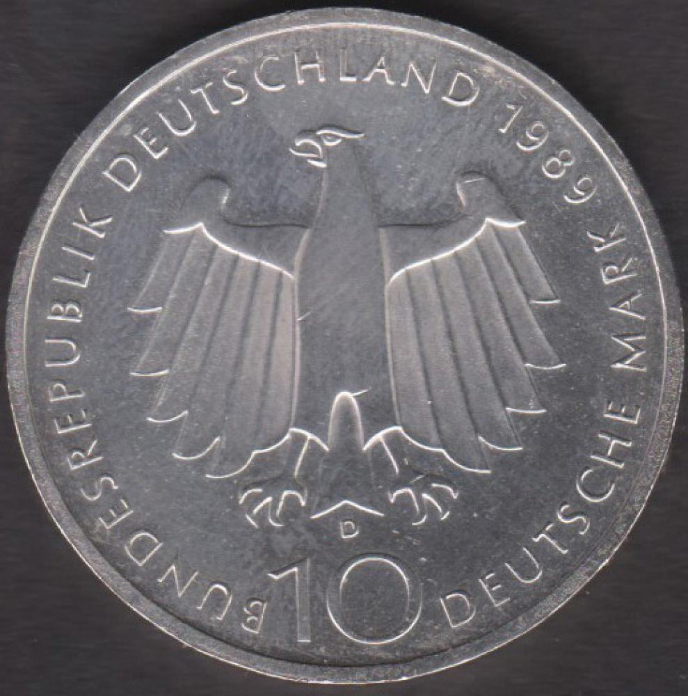 10 DM Münze Gedenkmünze 1989 "2000 Jahre Bonn“
