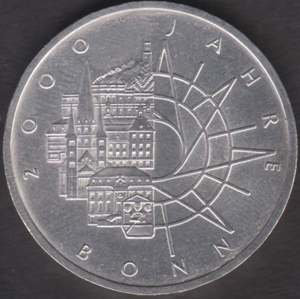 10 DM Münze Gedenkmünze 1989 "2000 Jahre Bonn“