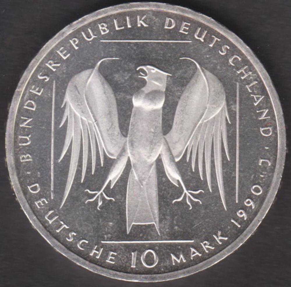 10 DM Münze Gedenkmünze 1990 "800 Jahre Deutscher Orden“