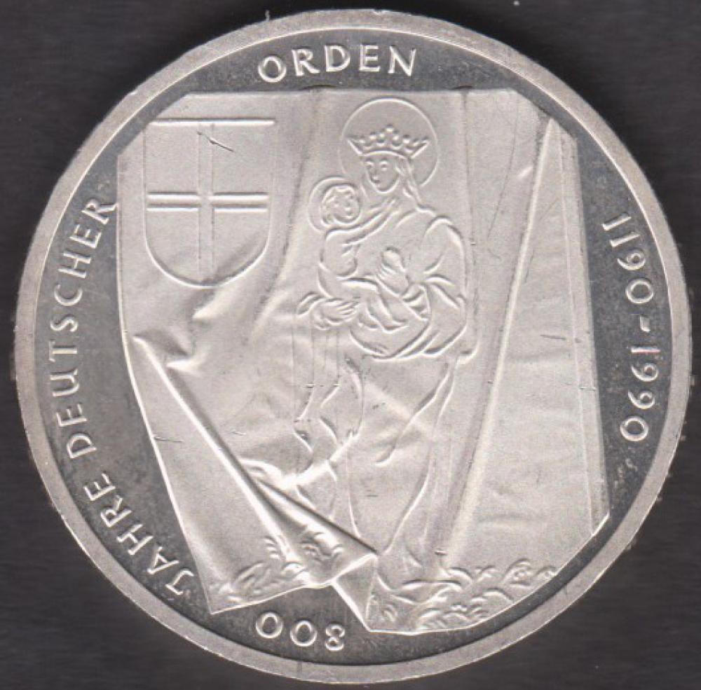 10 DM Münze Gedenkmünze 1990 "800 Jahre Deutscher Orden“