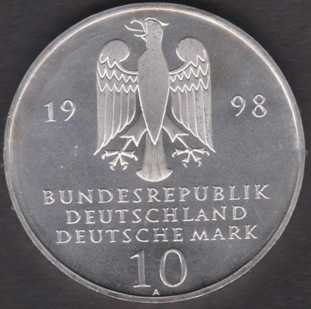 10 DM Münze Gedenkmünze1998 "300 Jahre Franckesche Stiftungen“