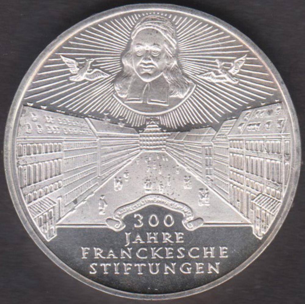10 DM Münze Gedenkmünze1998 "300 Jahre Franckesche Stiftungen“