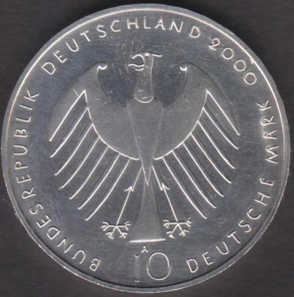 10 DM Münze Gedenkmünze 2000 "Zur Weltausstellung EXPO  2000"