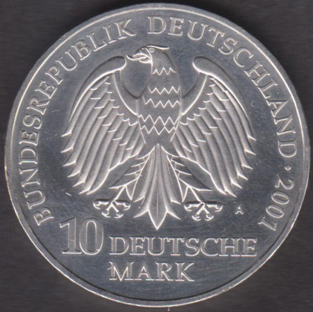10 DM Münze Gedenkmünze 2001 "„750 Jahre Katharinenkloster“ und „50 Jahre Meeresmuseum“