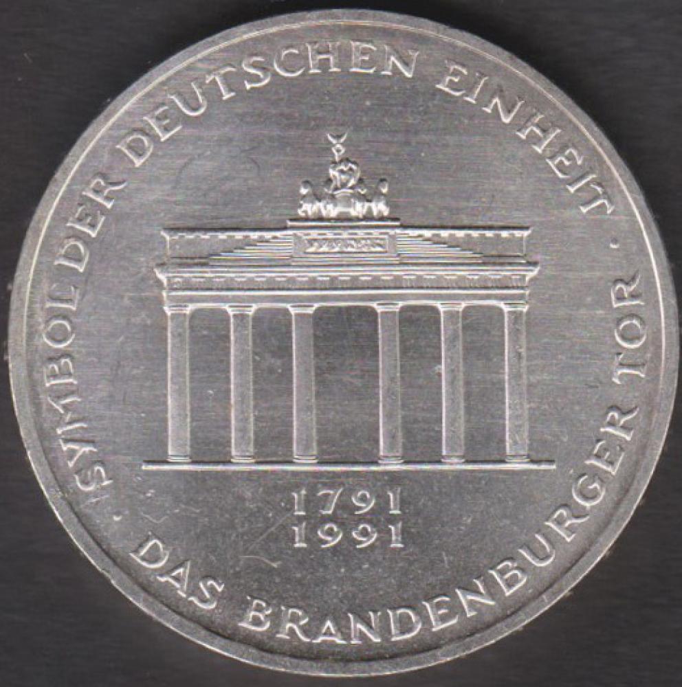 10 DM Münze Sondermünze 1991 "Brandenburger Tor"