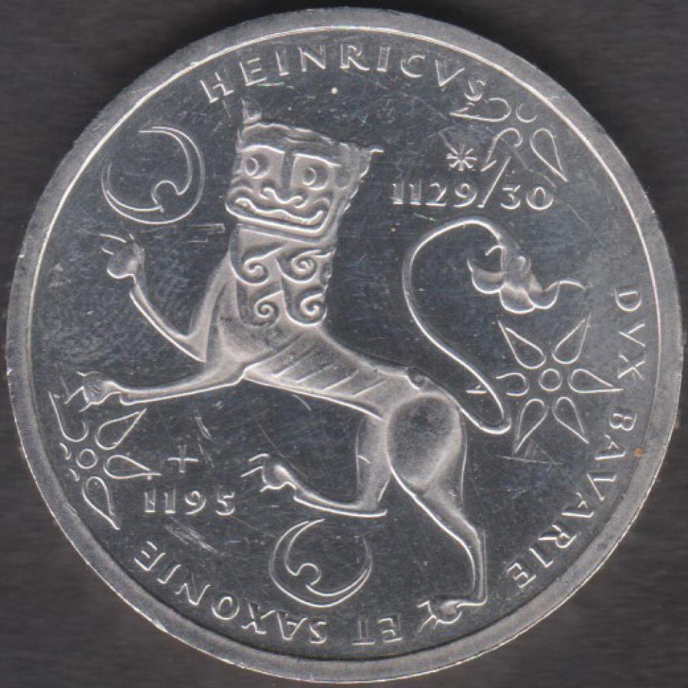 10 DM Münze Gedenkmünze 1995 "800. Todestag von Heinrich dem Löwen"