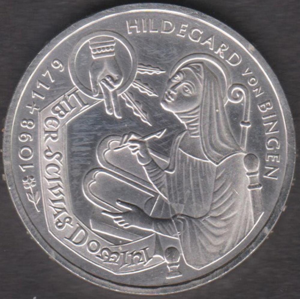 10 DM Münze Gedenkmünze 1998 "900. Geburtstags der heiligen Hildegard von Bingen"
