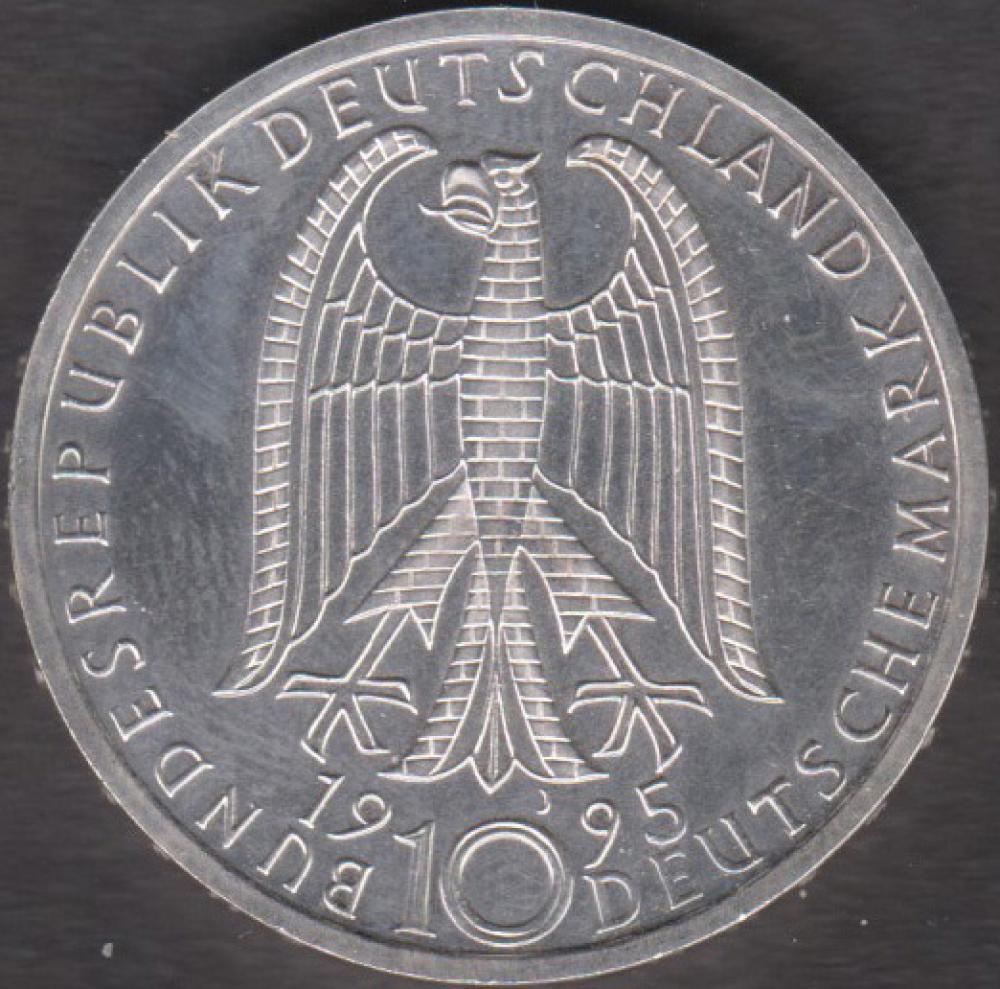 10 DM Münze Gedenkmünze 1995 „Wiederaufbau der Frauenkirche in Dresden“