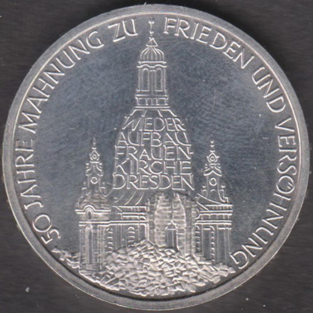 10 DM Münze Gedenkmünze 1995 „Wiederaufbau der Frauenkirche in Dresden“