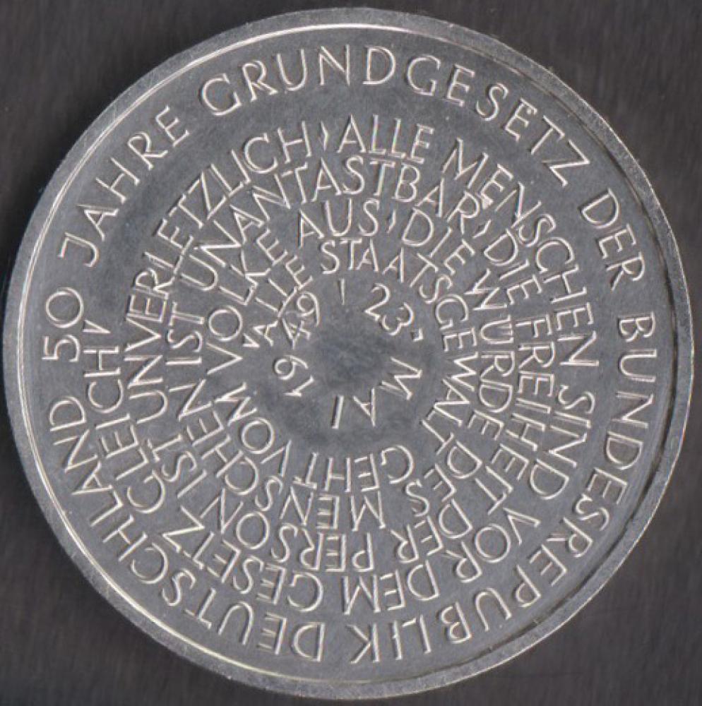 10 DM Münze Gedenkmünze 1999 „50 Jahre Grundgesetz der Bundesrepublik Deutschland“