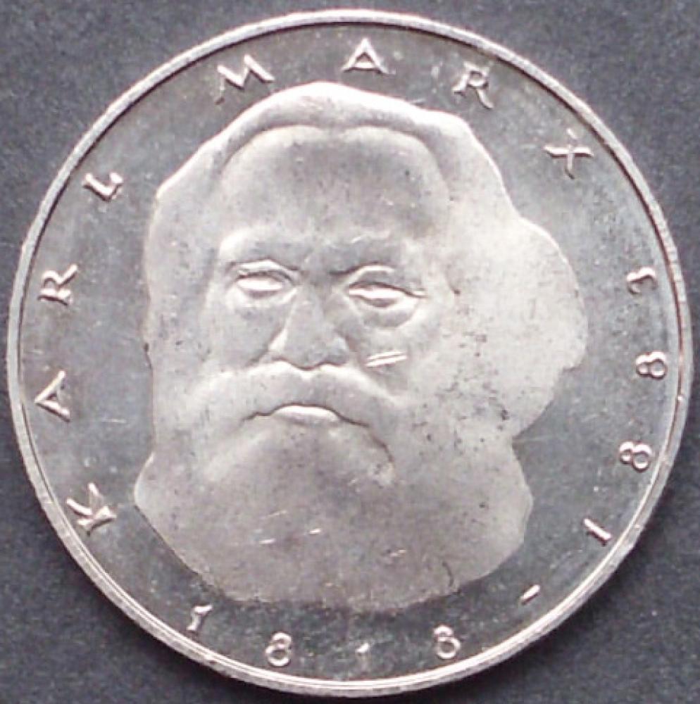 5 DM Münze Gedenkmünze 1983 "100. Todestag von Karl Marx"