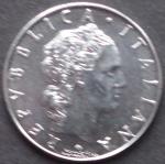 50 Lire Münze 1977 Italien aus der Zeit der italienischen Republik.