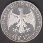 10 DM Münze Gedenkmünze 1992 "125. Geburtstag der Künstlerin Käthe Kollwitz"