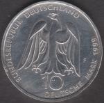 10 DM Münze Gedenkmünze 1999 „Weimar – Kulturstadt Europas / 250. Geburtstag von Johann Wolfgang von Goethe“